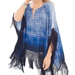 Chico's Midsummer Night Ombre Poncho Ruana Coverup
